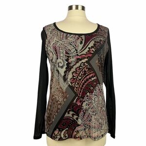 AXCESS Multi Color Mesh Knit Top M